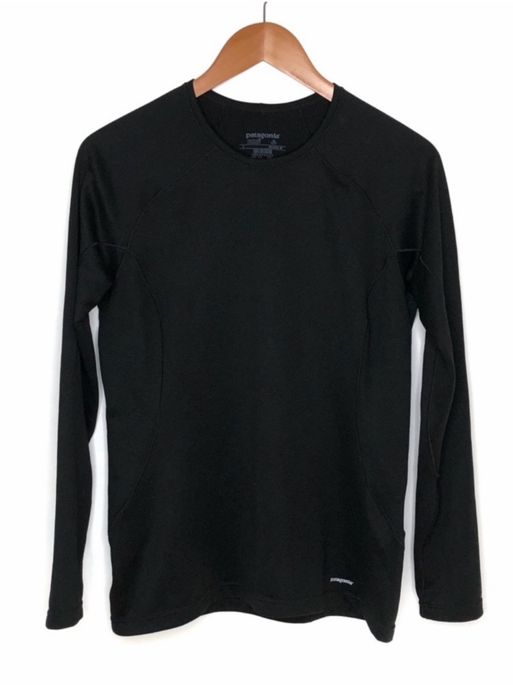Patagonia Long Sleeve Crewneck Tee - Black Polartec Power Dry Gorpcore Size M